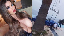 Ünlü model, lüks arabasıyla havuza uçtu