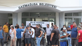 Mağusa Belediyesi çalışanları grevde