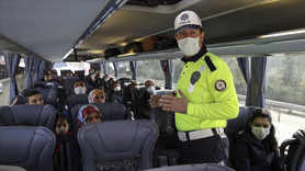 Türkiye'de otobüslere koronavirüs denetimi