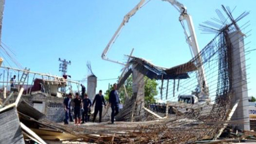 Girne'de inşaat çöktü, 5 kişi yaralandı!