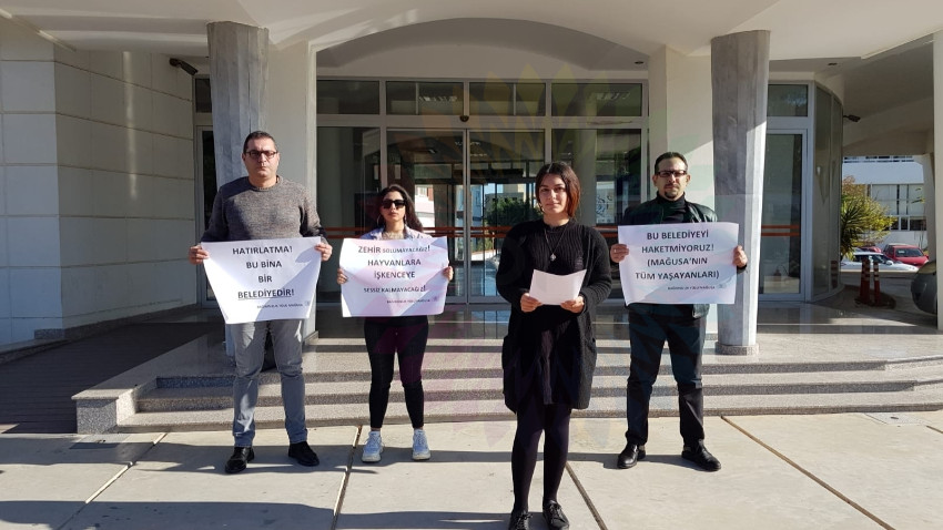 Gazimağusa Belediyesi protesto edildi